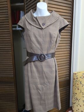 Dress Barn Houndstooth Midi Sheath Dress LIKE NEW